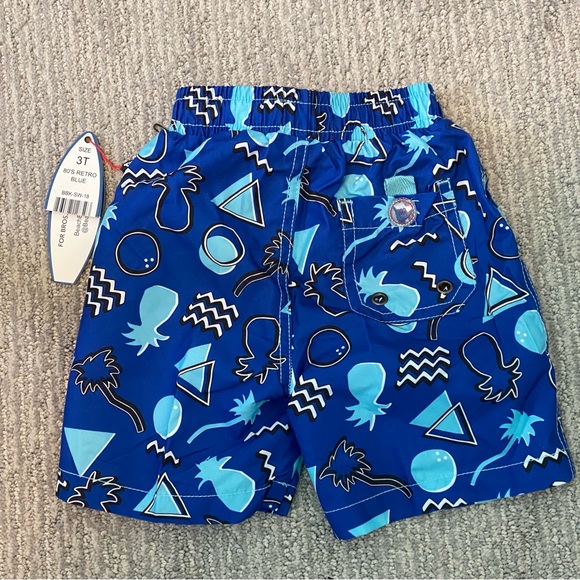 Beach Bros. 3T Blue Print Swim Trunks - Picture 2 of 7
